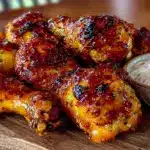 crispy air fryer hot honey chicken drumsticks - featured image