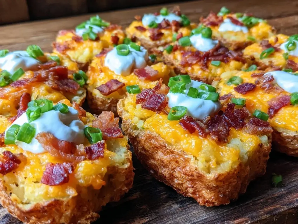crispy air fryer loaded potato skins - featured image