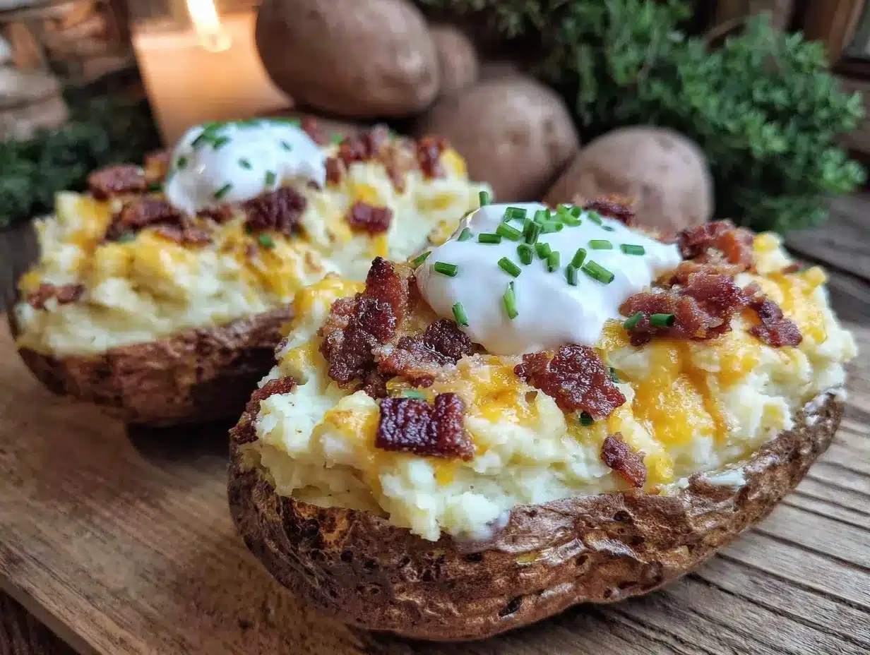 crispy air fryer loaded twice baked potatoes preparation steps