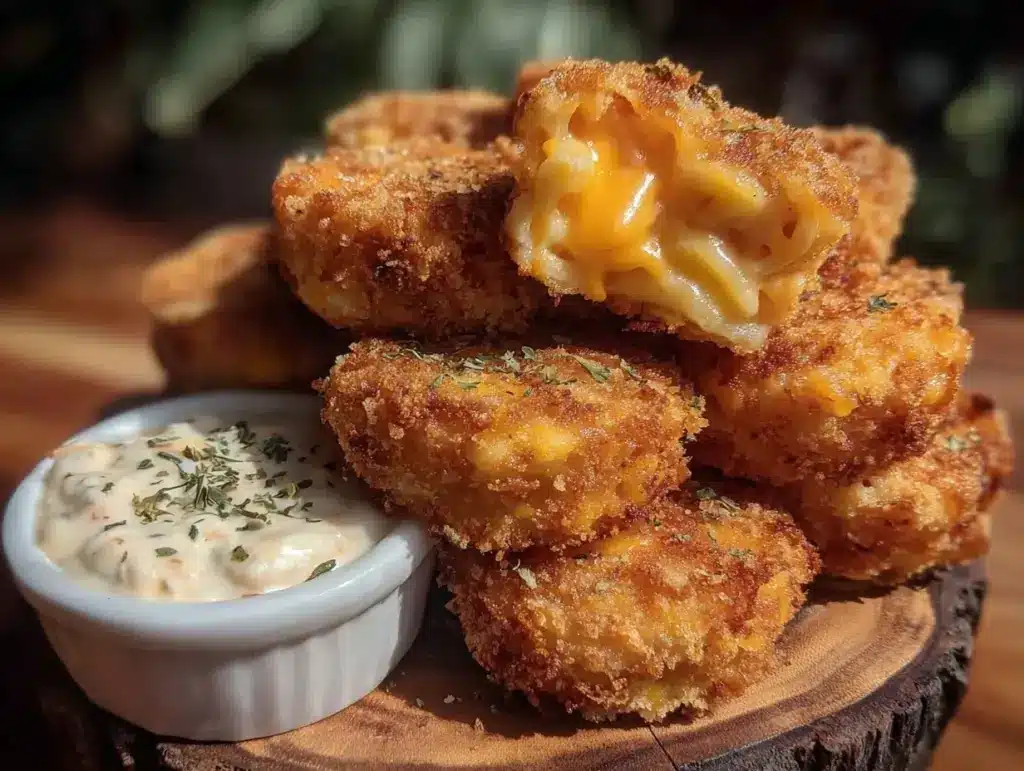 crispy air fryer mac and cheese bites - featured image
