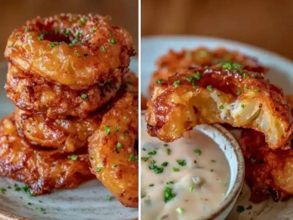 crispy air fryer onion rings - featured image