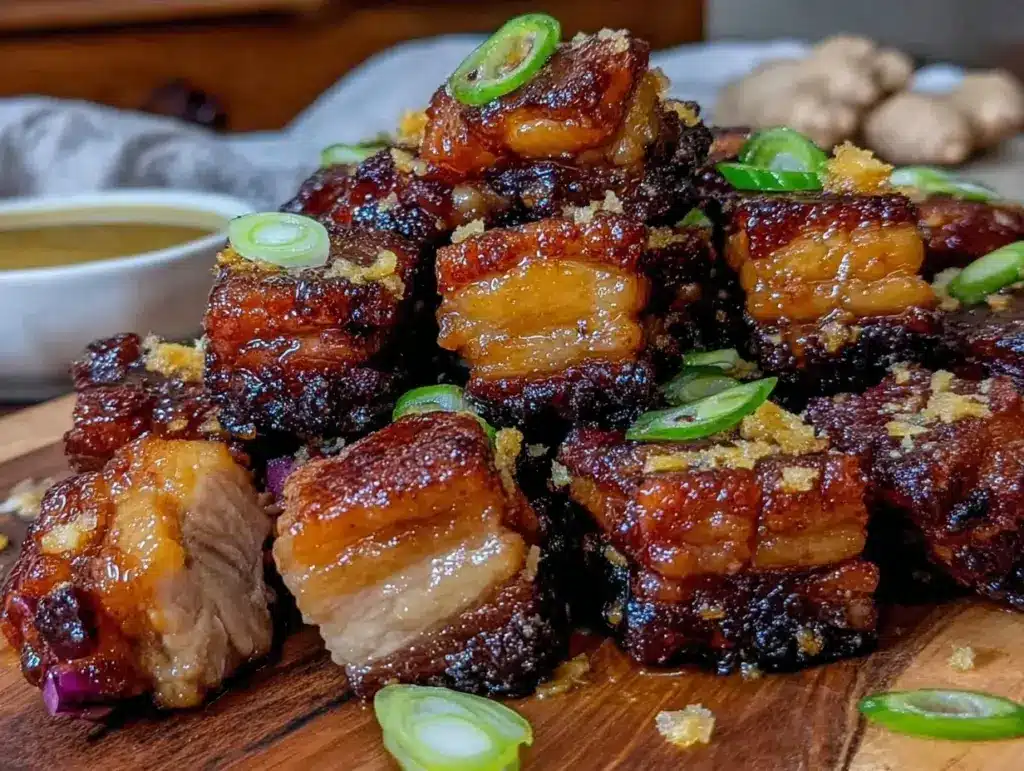 crispy air fryer pork belly bites - featured image
