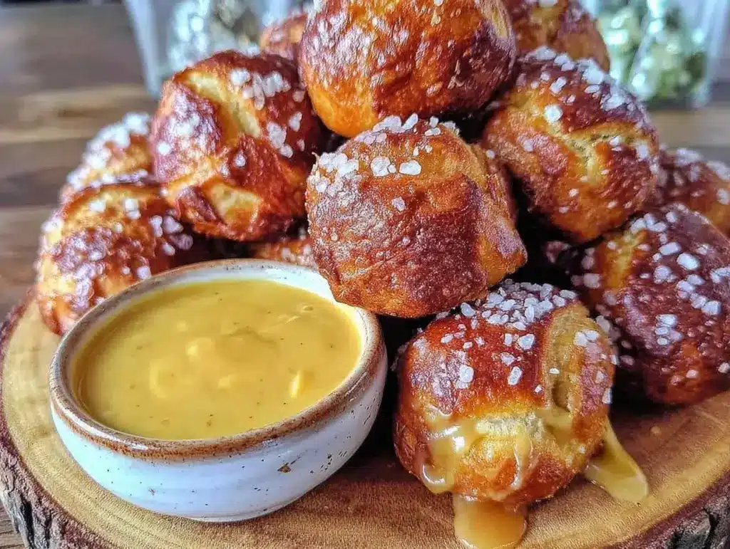 crispy air fryer pretzel bites - featured image