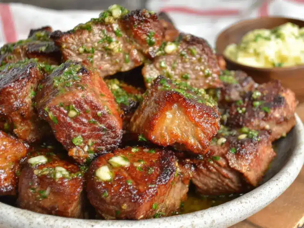 crispy air fryer steak bites - featured image