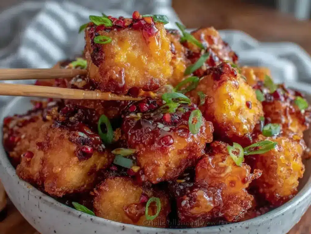 crispy air fryer tofu bites - featured image