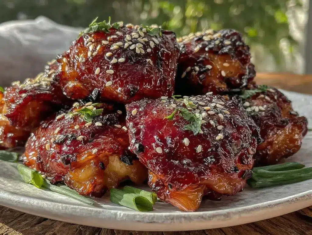 crispy baked honey soy chicken thighs - featured image