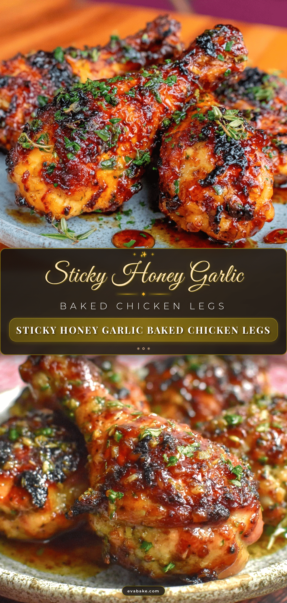 crispy oven baked honey garlic chicken legs recipe