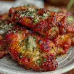 crispy sheet pan garlic parmesan chicken wings - featured image