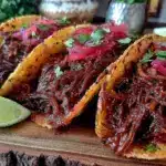 crockpot beef barbacoa tacos - featured image