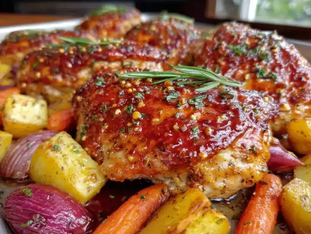 easy crispy honey mustard chicken - featured image