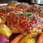 easy crispy honey mustard chicken - featured image