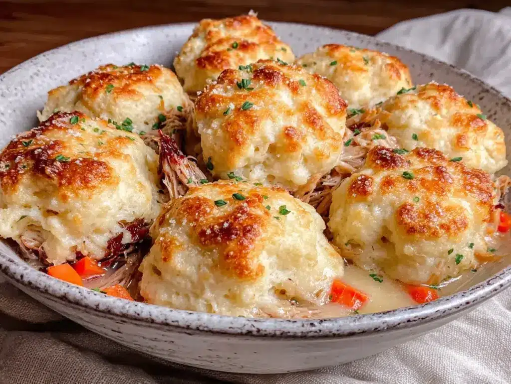 fluffy classic chicken and dumplings from scratch - featured image