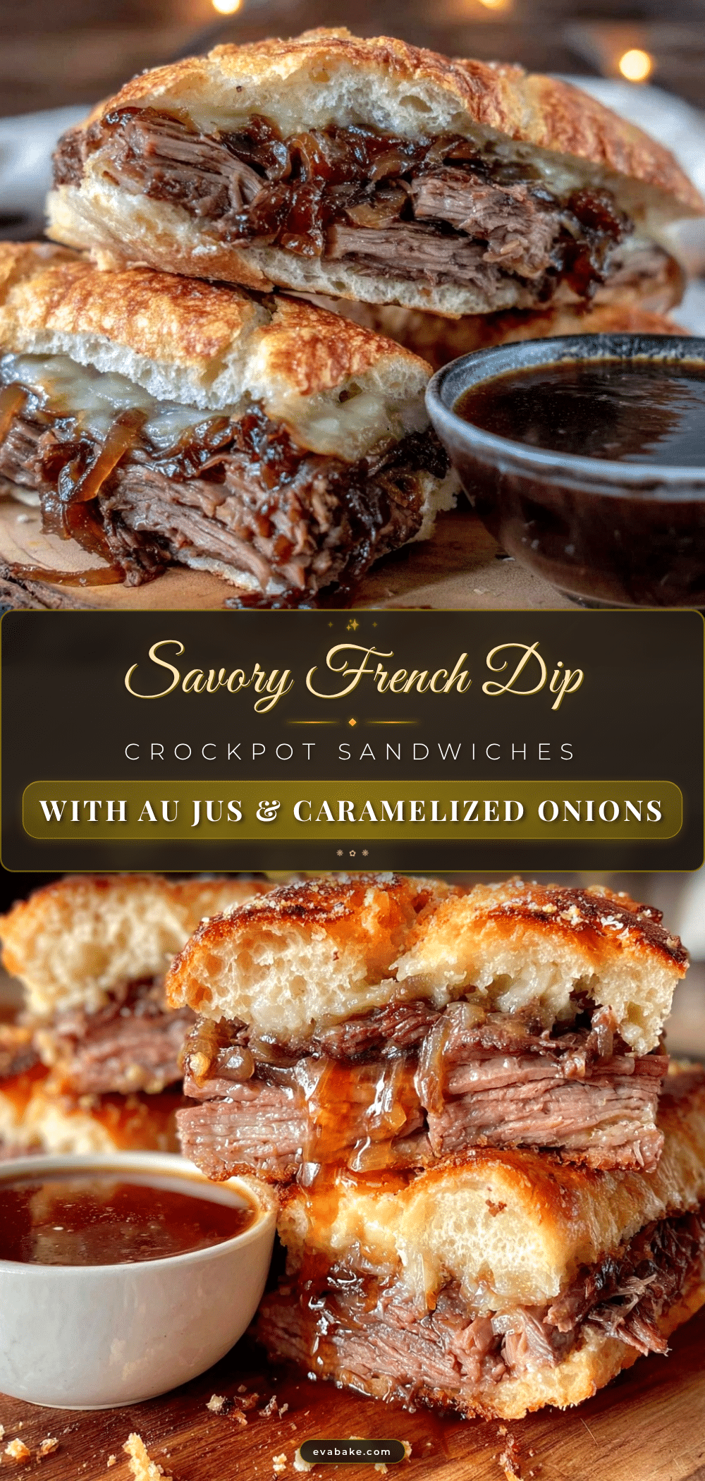 French Dip Crockpot Sandwiches recipe