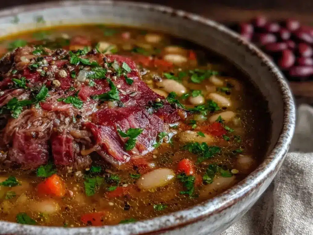 hearty ham and bean soup - featured image