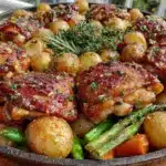 one-pan lemon herb roasted chicken - featured image