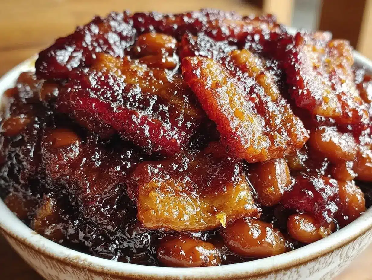 savory crockpot baked beans with bacon preparation steps