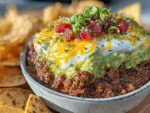 savory layered game day dip - featured image