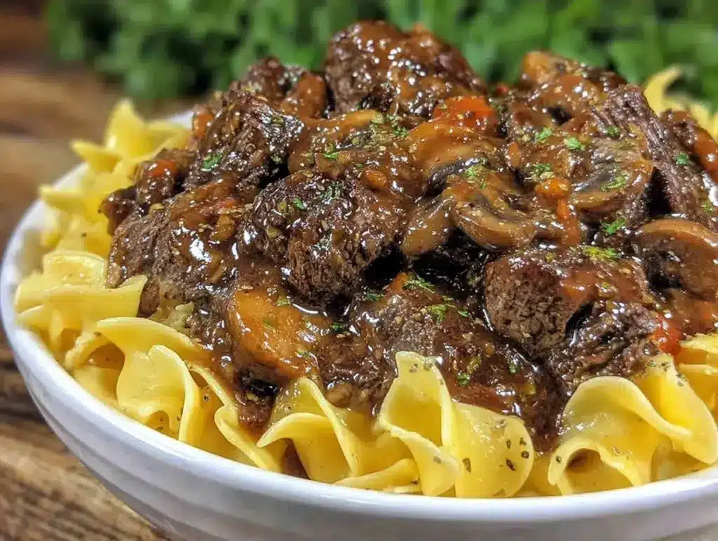 slow cooker beef tips - featured image