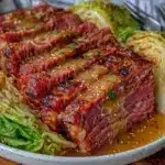 slow cooker corned beef and cabbage - featured image