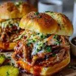 slow cooker pulled chicken sandwiches - featured image