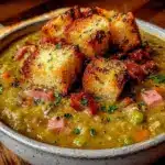 slow cooker split pea and ham soup - featured image