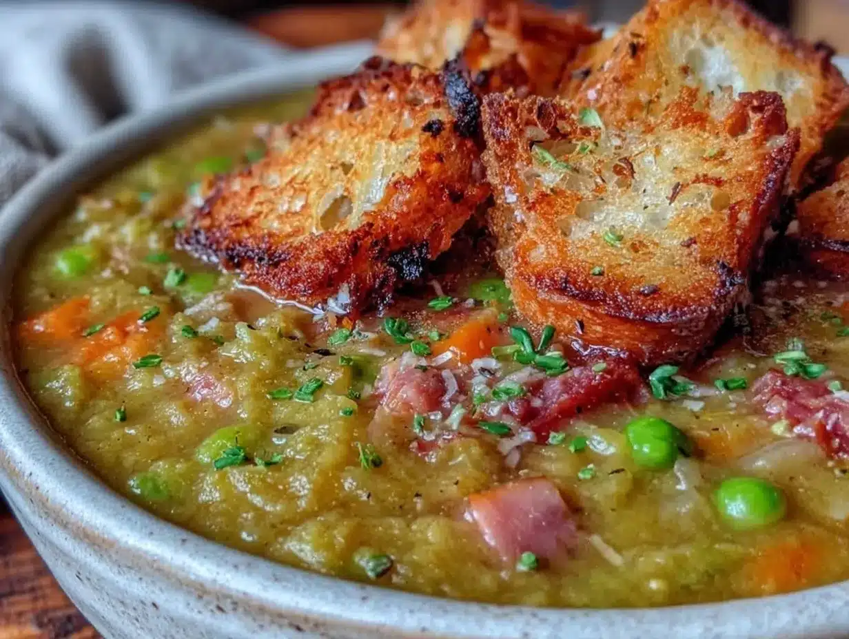 slow cooker split pea and ham soup preparation steps