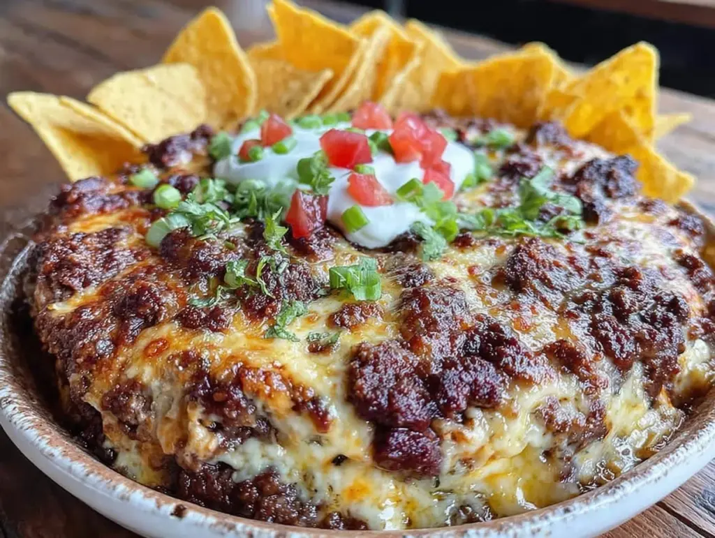 Tex-Mex Ground Beef Dip Bake - featured image