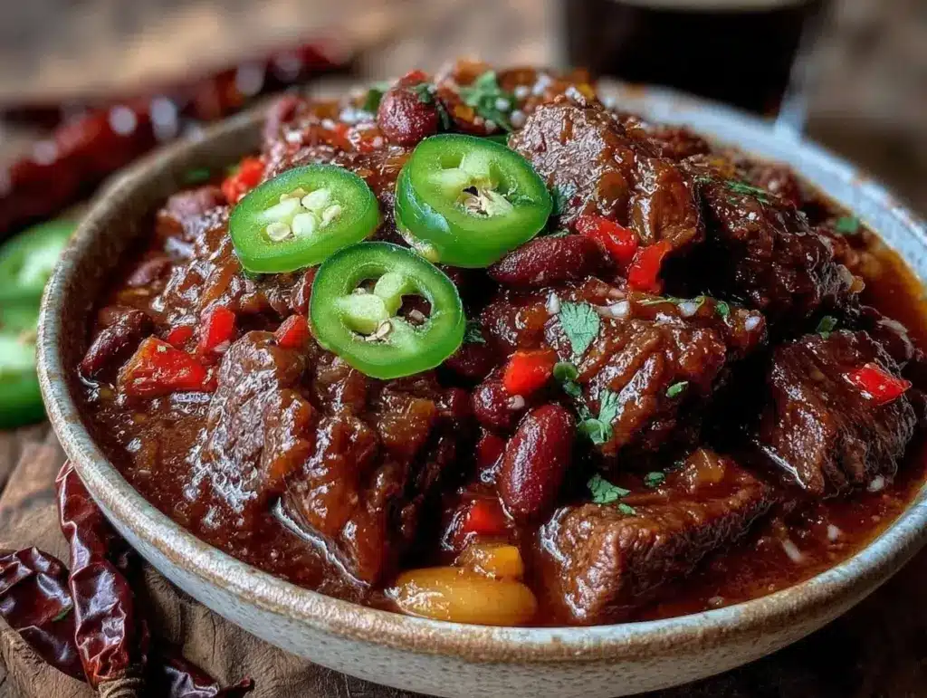 three bean beef chili - featured image