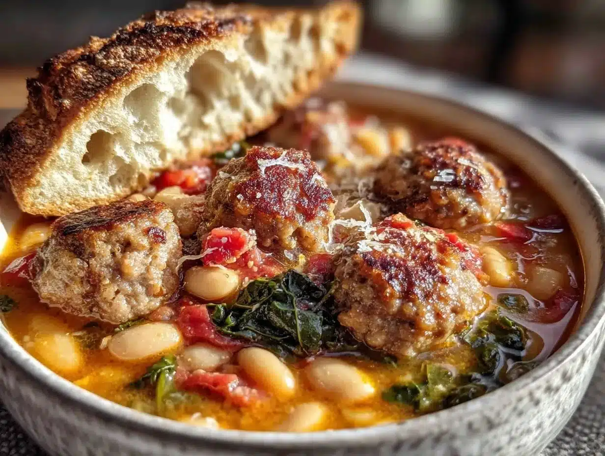 Tuscan white bean and sausage ribollita preparation steps