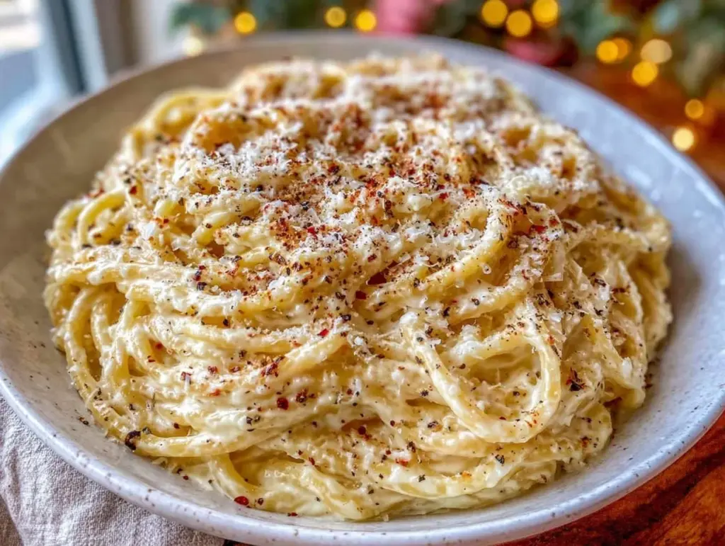 creamy cacio e pepe pasta - featured image