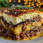 creamy eggplant lamb moussaka - featured image