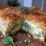 crispy homemade spanakopita spinach pie - featured image