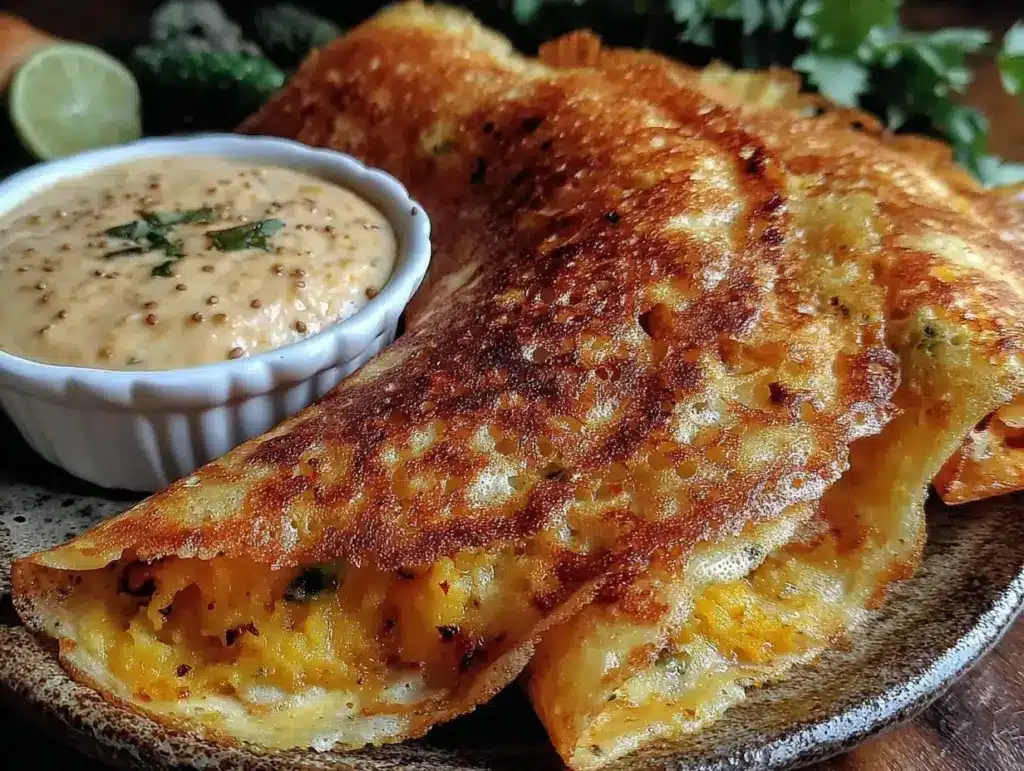 crispy indian masala dosa - featured image