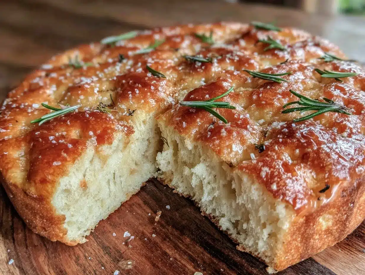fluffy focaccia bread preparation steps