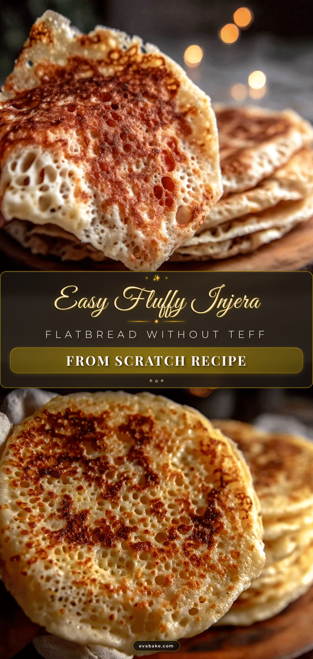 fluffy injera flatbread without teff recipe