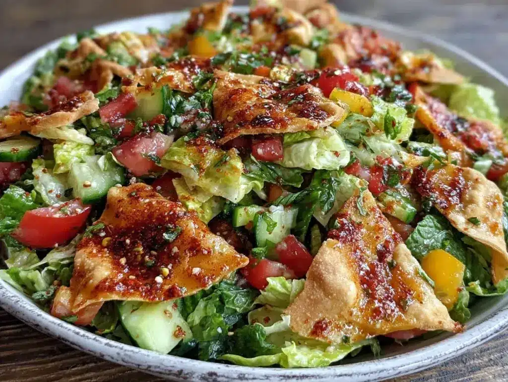 Fresh Lebanese Fattoush Salad - featured image