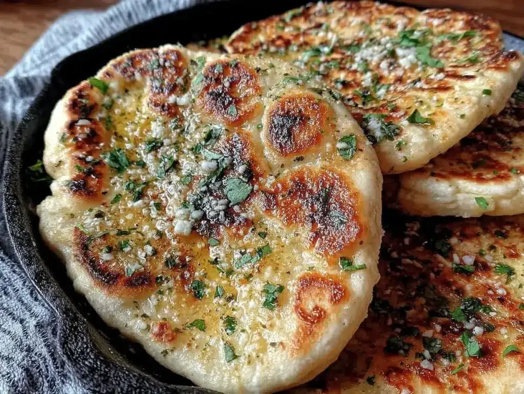 garlic naan bread stovetop recipe - featured image