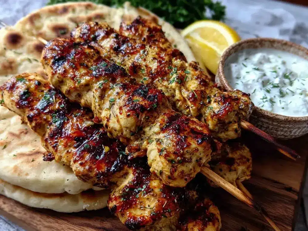 Greek souvlaki chicken skewers - featured image