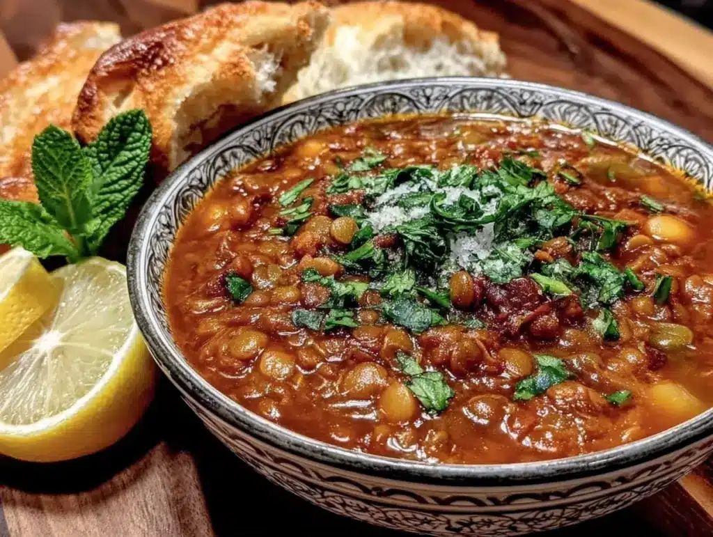 Hearty Harira Moroccan Lentil Soup - featured image