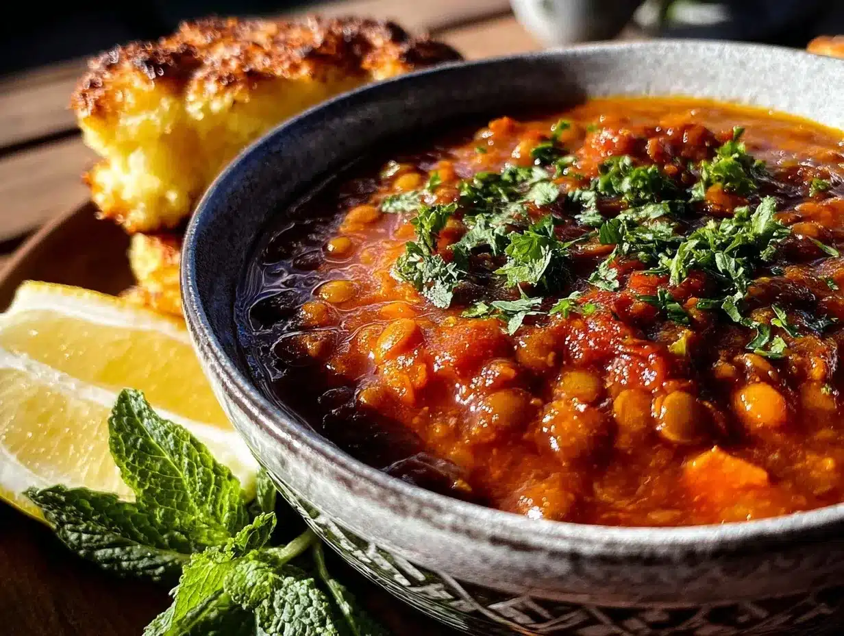 Hearty Harira Moroccan Lentil Soup preparation steps