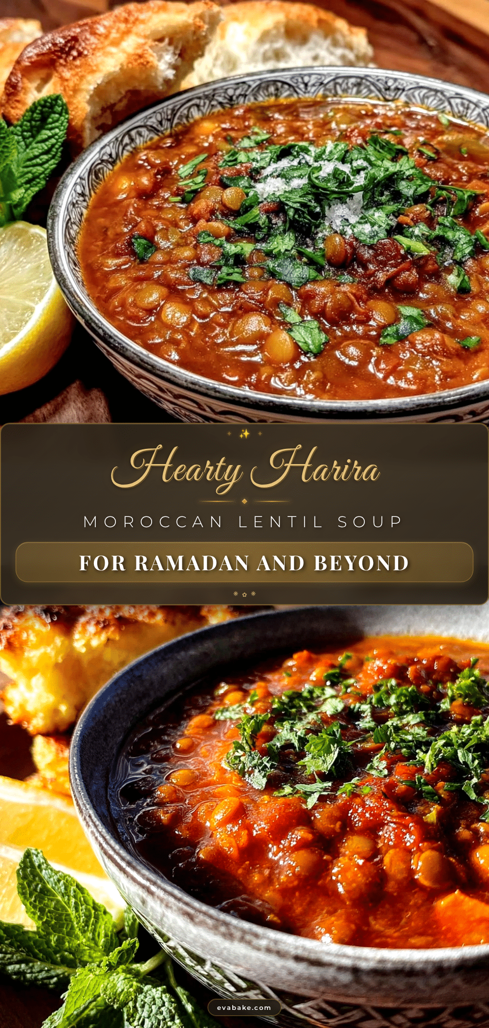 Hearty Harira Moroccan Lentil Soup recipe