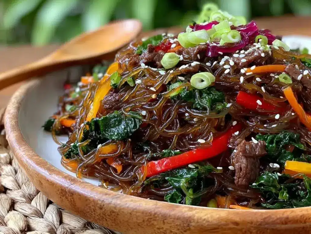 japchae glass noodle stir fry - featured image