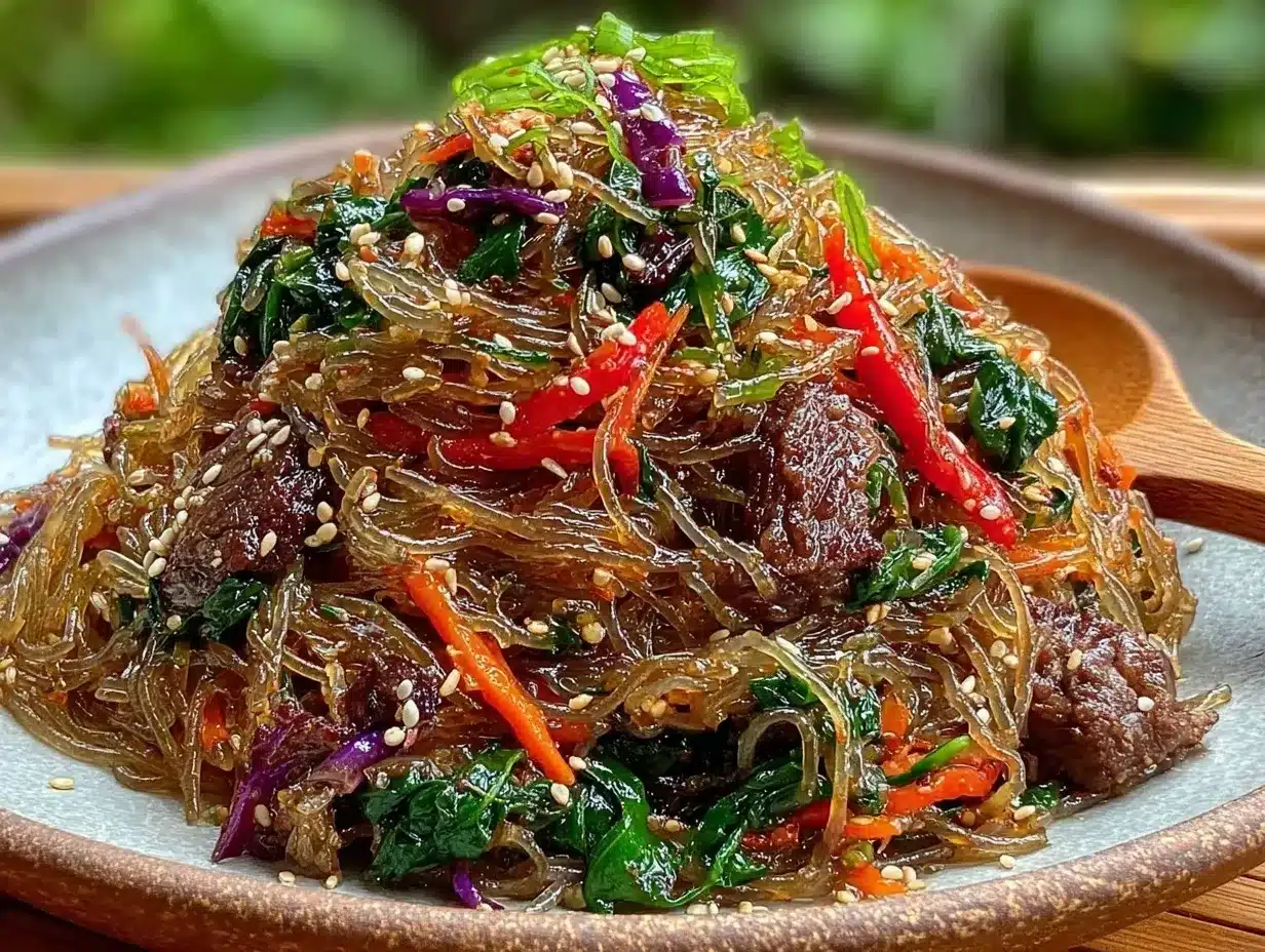 japchae glass noodle stir fry preparation steps