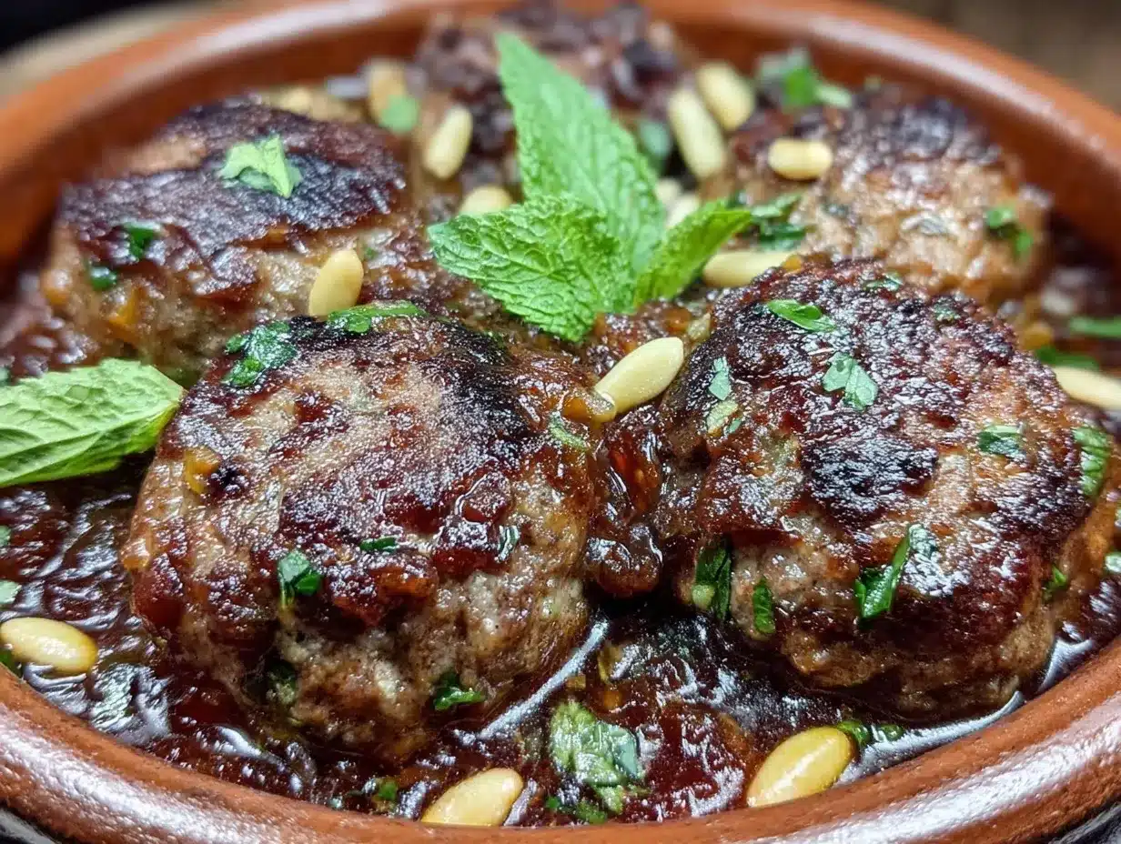 Moroccan lamb meatball tagine preparation steps