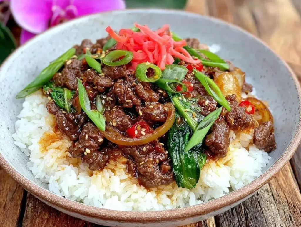 quick savory gyudon beef bowl - featured image