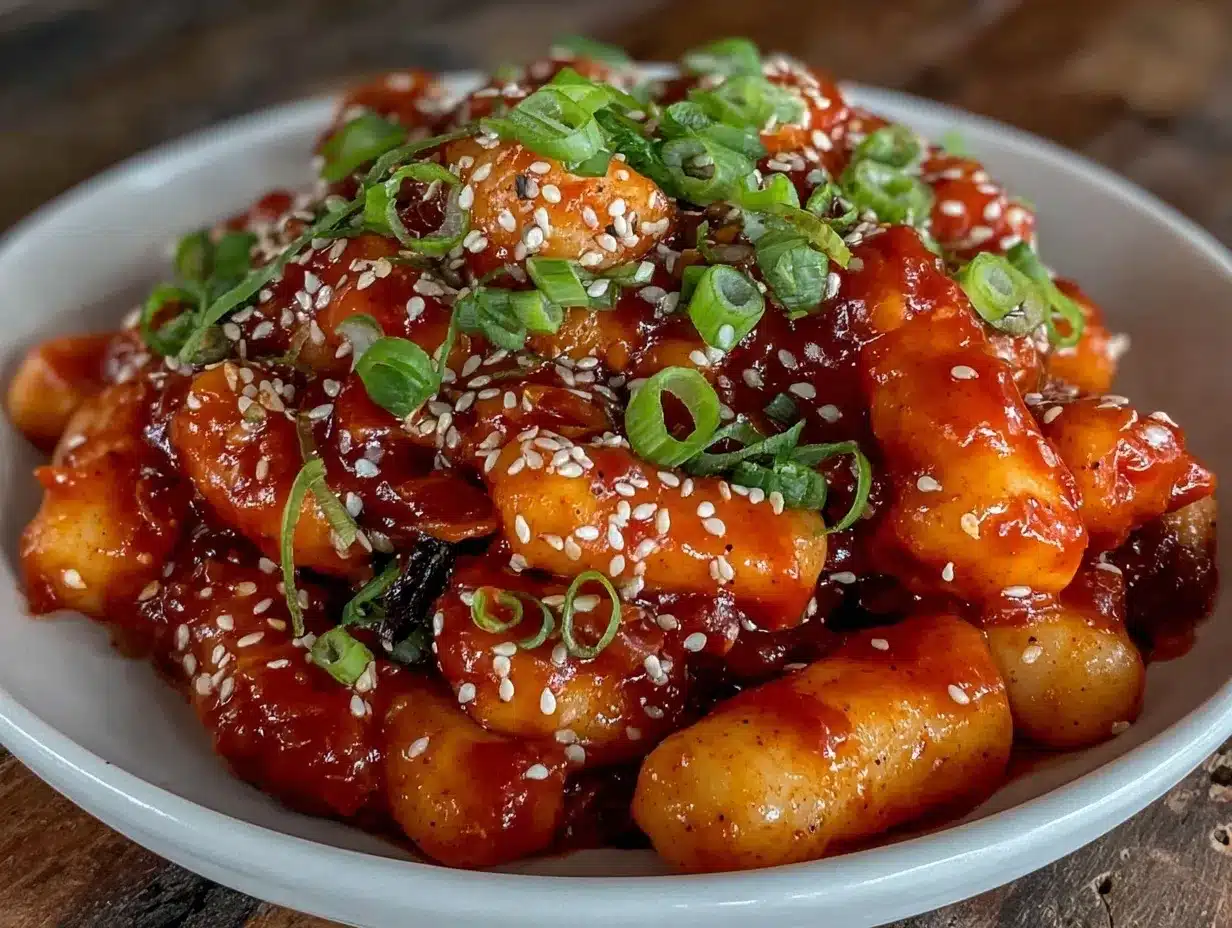 quick spicy tteokbokki rice cakes preparation steps