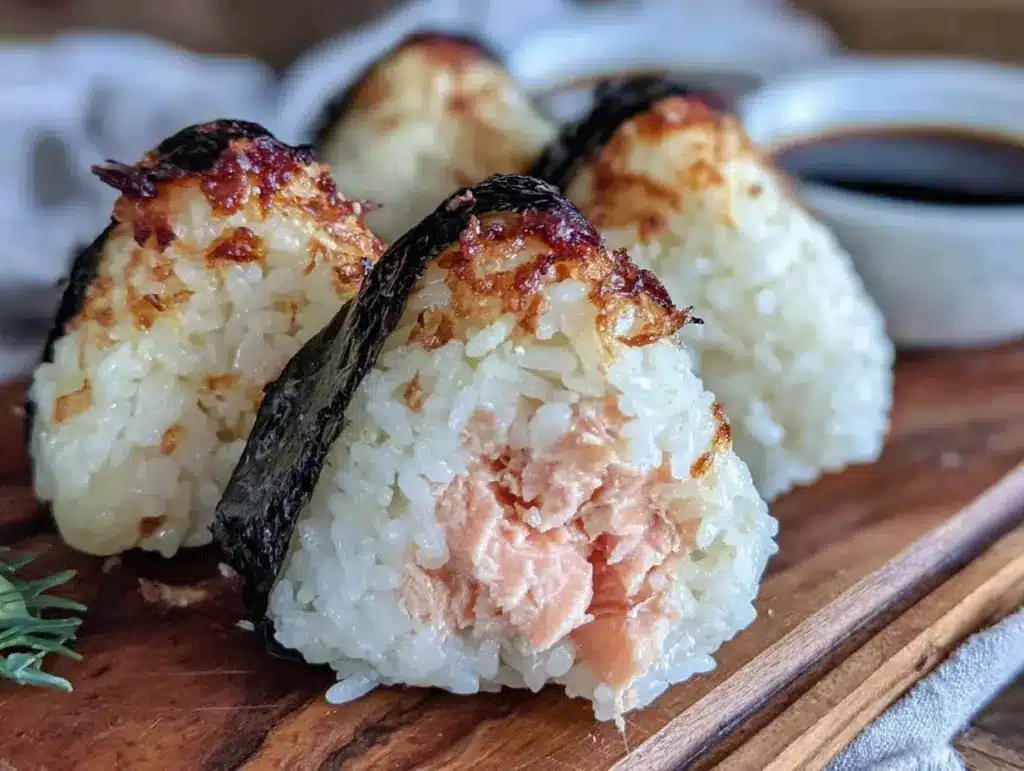 salmon onigiri rice balls - featured image