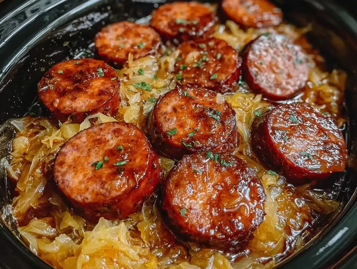 slow cooker kielbasa and sauerkraut recipe preparation steps