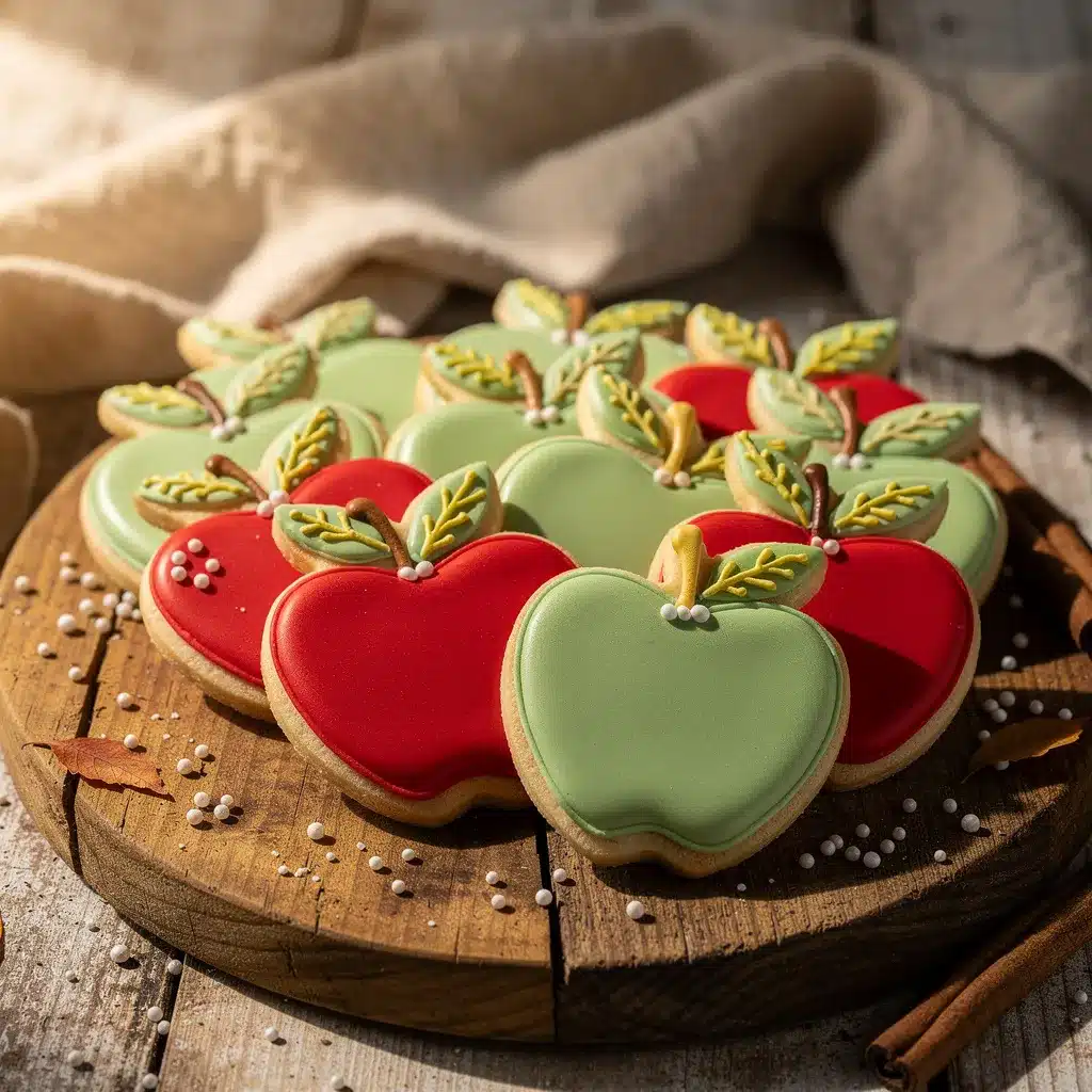 apple-shaped sugar cookies preparation steps