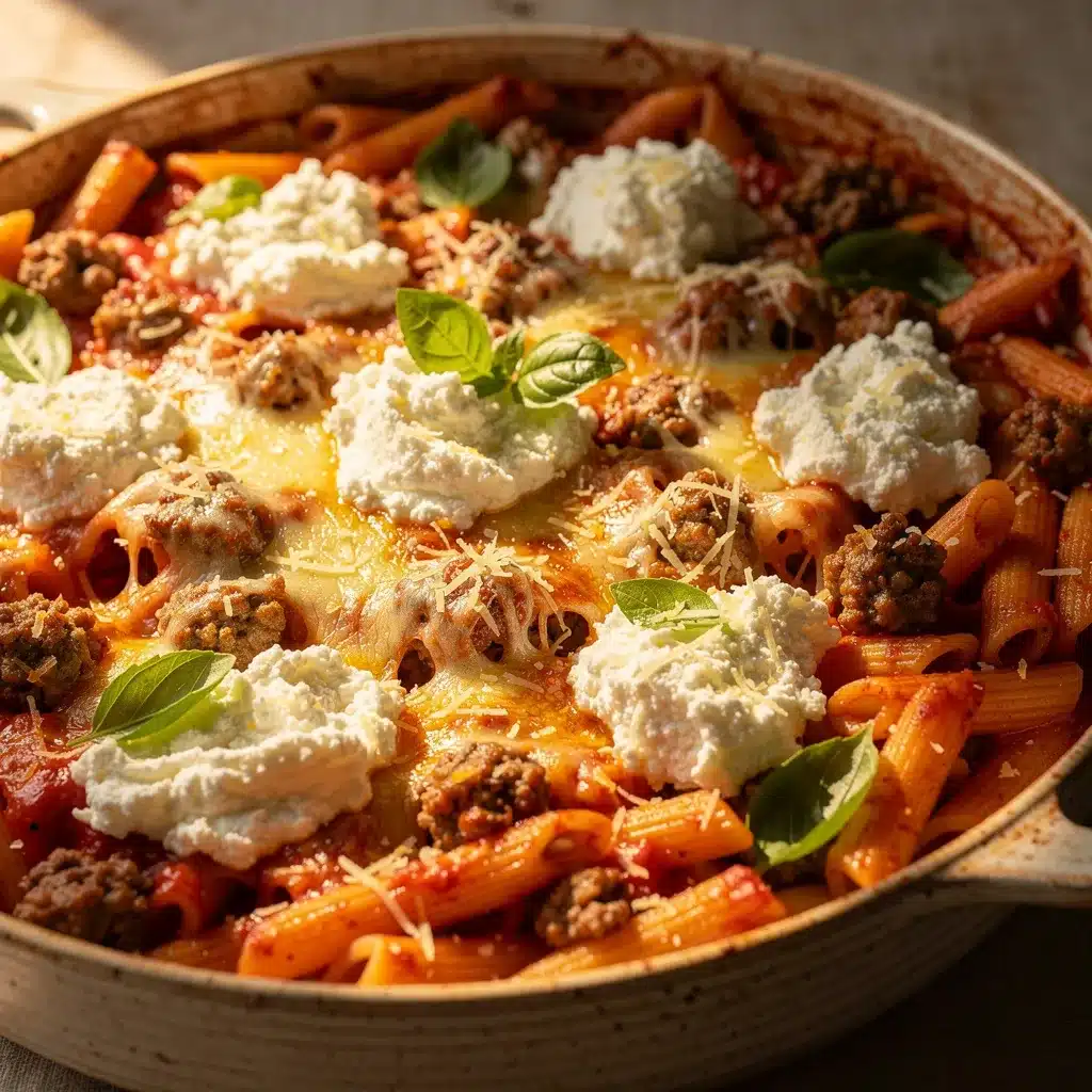 baked ziti with ricotta sausage mozzarella preparation steps